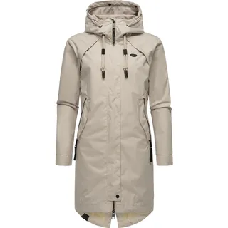 Ragwear Langer Wasserdichter Oversized Damen Übergangsmantel Parka mit Kapuze Rejany YOUMODO Bone Gr. L - L