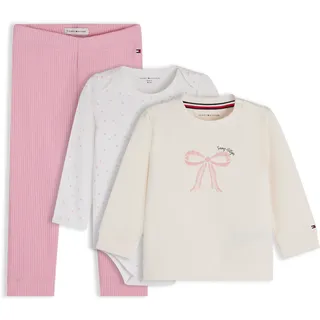 Tommy Hilfiger Neugeborenen-Geschenkset TOMMY HILFIGER, Mädchen, Gr. 74, rosa (classic pink), Jersey, Obermaterial: 95% Baumwolle, 5% Elasthan, unifarben, KOB Set-Artikel, Shirt, Body & Jerseyhose für Babys