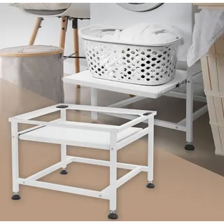 ML-Design Waschmaschinen-Untergestell ausziehbarer Ablage, Weiß 62,5x53,5x45 cm