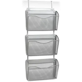 Zeller Present Wand/Tür-Magazinhalter, Mesh, Metall, grau, 35.5x9x85.5 cm, 17755