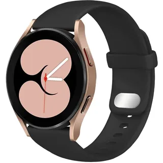 HdanMole 20mm Watch Armband Kompatibel mit Samsung Galaxy Watch 4 Watch 5 40mm 44mm / Watch 3 41mm / Active 2 40/44mm, Weiches Silikon Sport Armband für Vivoactive 3 / Vivomove HR, Schwarz