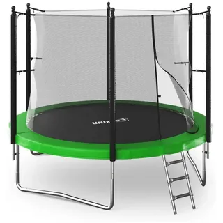 UNIXFIT Gartentrampolin Unix Line Outdoor Trampolin 244/305/366, Ø 244 cm, mit Leiter und Innensicherheitsnetz 244 cm