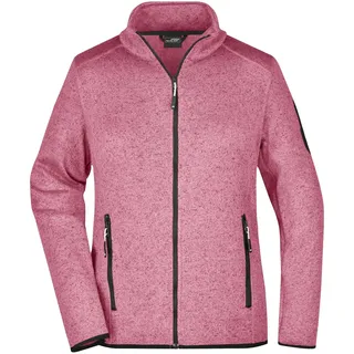 Damen Strickfleece-Jacke "JN761" - L - pink-melange