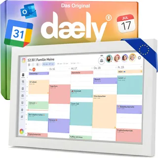 Daely® Calendar - Digitaler Kalender 15.6" - Familienplaner - Wandkalender | Server in DE, DSGVO-konform, Startup aus Wien, Mitentwickelt v. Psychologen, Mobile App iOS & Android, Laufende Updates