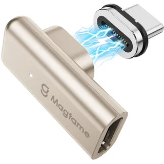 Magtame 240W magnetischer USB-C-Winkeladapter, 40 Gbit/s, 4K Typ-C Adapter | 24-pin, 90°-Winkeladapter mit PD-Schnellladen & 4K-Video,für Thunderbolt 4/3/USB4/MacBook/iPhone15-17/ROG Ally/Steam Deck/PS5