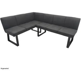 Hti-Living Eckbank 152 x 192 cm Schwarz Vemal kurzer Schenkel links