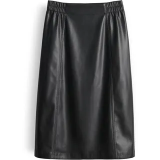 OPUS Damen Midirock | ROGA Midirock aus weichem Kunstleder Black, 40 - 40