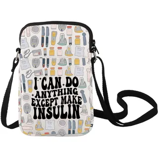 LEVLO Lustige Umhängetasche für Diabetes-Bewusstseins-Diabetiker, Geschenk mit Aufschrift "I Can Do Anything Except Make Insulin", Insulin C Bag - S