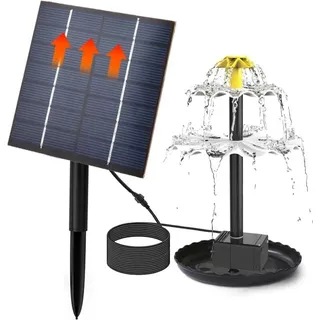Solar-Wasserbrunnen, Solar-Vogelbad-Brunnen Solarwasserpumpe Solar-Wasserpumpenbrunnen ohne Batterie, für Vogelbad, Garten, kleine Teiche, Dekoration