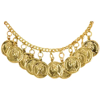 W WIDMANN MILANO Party Fashion 2925V - Knöchelband mit Münzen, Schmuck, Fußkette, Zigeunerin, Bollywood, Orient, Karneval, Mottoparty