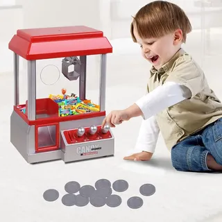 Candy Grabber Süßigkeiten Automat, Süßigkeiten Greifautomat Greifer Spielautomat mit Soundeffekten und Joysticks, rot, Kind