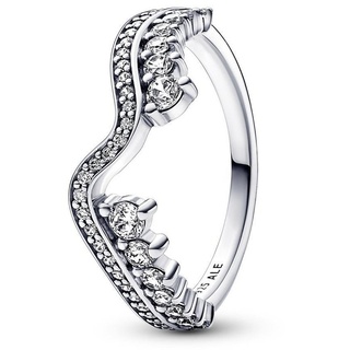 Pandora Fingerring Wellen Ring für Damen von PANDORA aus Sterlingsilber mit Zirkonia silberfarben 58