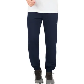 TRIGEMA Sweathose TRIGEMA "TRIGEMA Jogginghose aus Biobaumwolle", Herren, Gr. S, US-Größen, blau (navy), 75% Baumwolle (Biobaumwolle kbA), 25% Baumwolle (recycelt), Basic, Hosen Sweathose