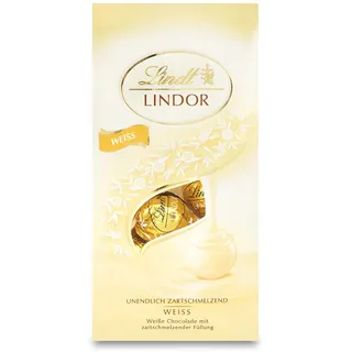 Lindt LINDOR Beutel Weiss mit zartschmelzender Füllung | Pralinen-Geschenk | Schokoladen-Geschenk
