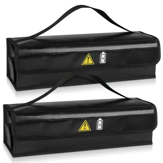 WIYETY 2 Stück Ebike Akkutasche Akku Tasche Feuerfest Bis 1000°C ebike Akku Tasche, Wasserdicht & Explosionssicher Lipo Safe Bag für Lagerung Transport Aufladung für Lagerung, Transport und Aufladung