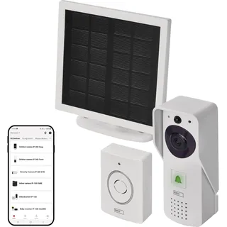 EMOS GoSmart Drahtlose Video-Türklingel mit WiFi und Solarpanel, batteriebetrieben, weiß