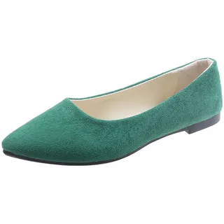 Espadrilles für Herren, Spitze Ballerinas Damen Wildleder Ballerina Schuhe Elegant Leichte Slip On Sommerschuhe Spitzer Zehenpartie Geschlossene Tanzschuhe Weich Bequem Flache Barfußschuhe 40 - 40 EU