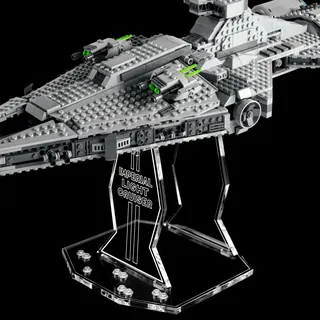 Premium Gravur Acryl Display Ständer kompatibel zu Lego 75315 Imperial Light Cruiser | 5mm Halterung | Hochwertiger Präsentationsständer | Schwebender Effekt | Nur Ständer - Kein Modell