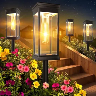 Yorezcop Upgraden Solarlampen für Außen Garten, 8 Stück Große Solarleuchten für Außen, Superhell Wasserdichte Solarleuchten für Außen, Auto Ein/Aus Solar für Den Garten Hof Rasen