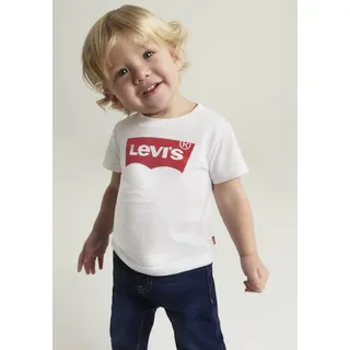 Levi's T-Shirt "BATWING TEE", Mädchen, Gr. 9M/74, weiß, Single Jersey, Obermaterial: 100% Baumwolle, unifarben, Basic schmal hüftlang, Rundhals, gerader Abschluss, Shirts T-Shirt, Baby UNISEX