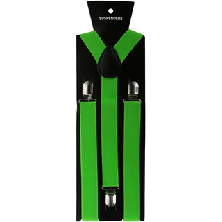Oblique Unique Hosenträger verstellbar - Neon Grün - Einheitsgröße für Erwachsene, verstellbar