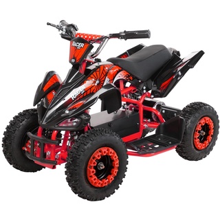 ACTIONBIKES MOTORS Elektro Miniquad Kinder Racer 1000 Watt Pocket Kinderquad Pocketbike ATV (Schwarz Rot)