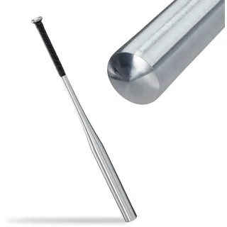 Relaxdays Baseballschläger Aluminium, Schwarz,Silber