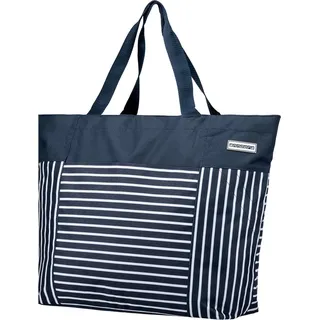 Oversized maritim Strandtasche Bag anndora® XXL in striped blue uni - Blau Weiß - Bunt