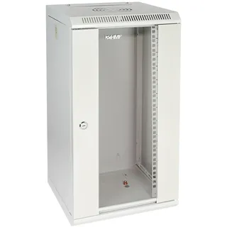 HMF 63312-07 Serverschrank 10 Zoll, 12 HE, Netzwerkschrank, Wandschrank, 10", 31,2 x 30 x 61,6 cm, Voll Montiert, Lichtgrau