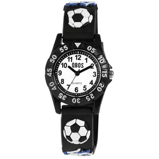 QBOS 28 Aluminiumgehäuse Schwarz Silikonarmband Schwarz