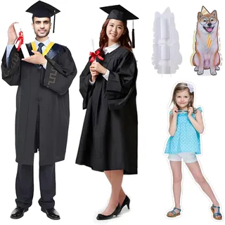 Pappaufsteller Lebensgroß Personalisiert 1-8FT -Personalisiert Cardboard Cutout Wasserfester Menschlicher Ständer für Abschlussfeier, Geburtstag, Hochzeit, Party (6 Ft(180cm))