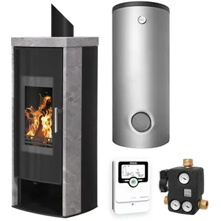 Schmitzker Calera wasserführender Kaminofen Speckstein Komplett-Set mit