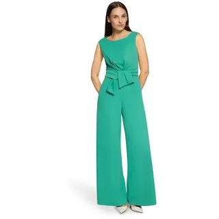 Vera Mont Overall VERA MONT "Damen mit weitem Bein", Damen, Gr. 36, Normalgrößen, real grün, Crêpe, Obermaterial: 95% Polyester, 5% Elasthan; Futter: 100% Polyester, ausgestellt, U-Boot-Ausschnitt, Overalls Overall, Bunddetail