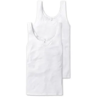 SCHIESSER Cotton Essentials Trägertop mit Spitze im 2er-Pack, Weiss, 36