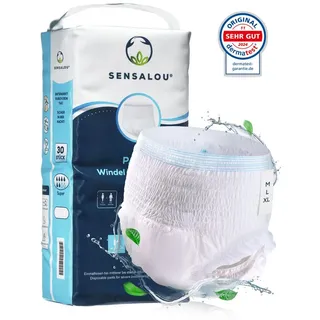 Sensalou Inkontinenz-Pants Sensalou Inkontinenz Pants Windelhosen - Windeln für Erwachsene, Super, L Gr., 30-St., Blasenschwäche, Auslaufschutz, diskret weiß 2550 ml | L