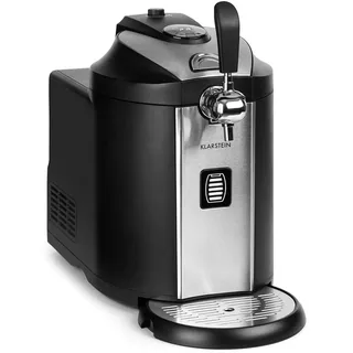 Klarstein Beerkules Bierzapfanlage Bierkühler - für alle 5 l Fässer mit und ohne Zapfsystem, Druckmittel: CO2, inkl. 3 Patronen, Kompressionskühlung: Kühltemperaturen von 2-12 °C, silber-schwarz
