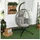 oval Grau 1-Sitzer mit Gestell