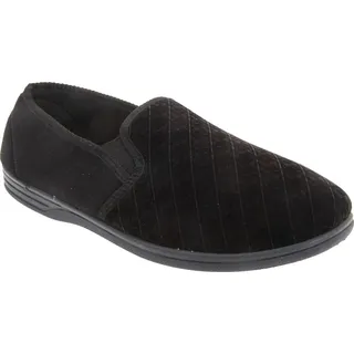Zedzzz Herren Kevin Velours-Hausschuhe / Pantoffeln DF838 (42 EUR) (Schwarz) - Schwarz - 42