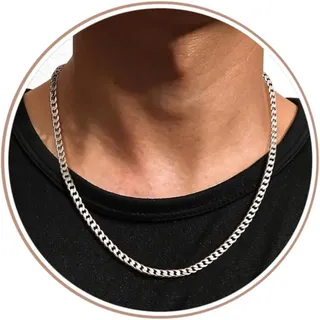 Silberkette Herren 925 Silber, 3mm/5mm Halskette Kette für Männer Herren Silber
