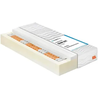 sleepling Federkern Matratze 140x200 cm, 7-Zonen Taschenfederkern Matratzen, Federkernmatratze 140 x 200 cm mit Griffen, H4, Höhe 25 cm, Made in EU, Oeko-Tex, waschbar bis 60 Grad, Innovation 320