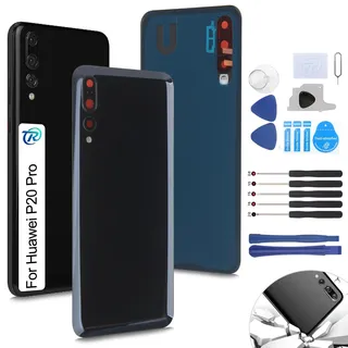 RongZy Akkudeckel Geeignet für Huawei P20 Pro Backcover Akkudeckel batterietür Gehäuse Rückseite mit Tool kit (Schwarz)