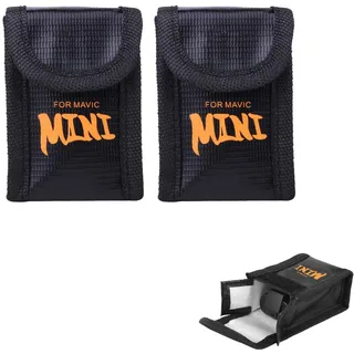 CERFFOOL Lipo Akku Safe Tasche für DJI Mini 4K/Mini 2 SE/Mini SE/Mini 2/Mavic Mini Lgg-Flammhemmend, explosionssicher, Aufbewahrungstasche, Zubehör für Drohne, Für 1 x Akku x 2, Explosionsgeschützte