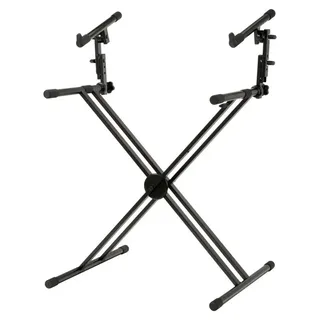 Classic Cantabile 2-fach Doppel-X-Keyboardständer Schwarz