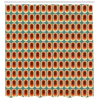 ABAKUHAUS Duschvorhang 175 x 220 cm orange-grün