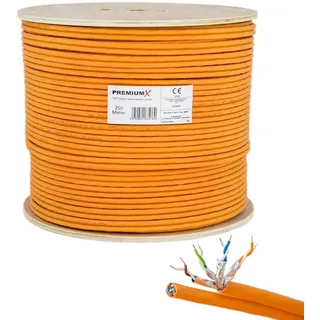PremiumX CAT 7 Netzwerkkabel 250m LAN Kabel Duplex Kupferkabel Ethernet Datenkabel S/FTP PiMF PoE Eca Kat7 Verlegekabel Installationskabel für mühel