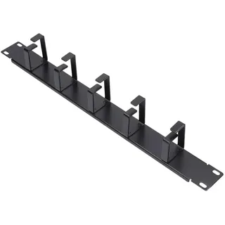 EXTRALINK Cable Management, Schwarz, Kabelmanagement für 19 Zoll Rack, Hochwertiger Stahl, pefektes Netzwerkschrank Zubehör, 5 Metallhalterungen, Rack-Kapazität 1U