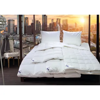 billerbeck Gänsedaunenbettdecke BILLERBECK "Geneva 90, Bettdecke für Sommer und Winter, Decke", weiß, B:155cm L:220cm, Bezug: 100% Baumwolle. Füllung: 90% Gänsedaunen, 10% Gänsefeder, Bettdecken, Die extra warme Gänsedaunendecke