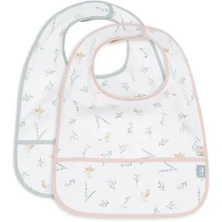 Jollein Lätzchen Baby - Lovey Birds - 2er Pack - Lätzchen Wasserdicht - Mit Klettverschluss - Babylatz - Sabberlätzchen Baby