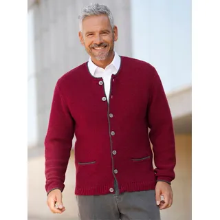 Marco Donati Strickjacke MARCO DONATI, Herren, Gr. 50, rot (dunkelrot, meliert), 100% Wolle, unifarben, Strickjacken Strickjacke