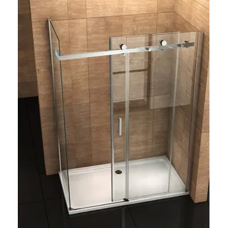 Duschkabine 120x90 Dusche Eckdusche Duschabtrennung Schiebetür ESG Glas NANO